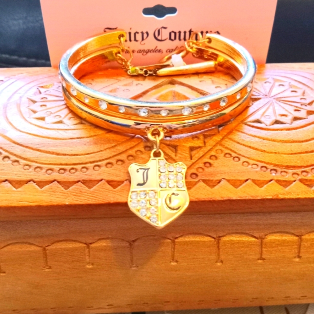 Stylish Rose Golden Juicy Couture Charm Bracelet.